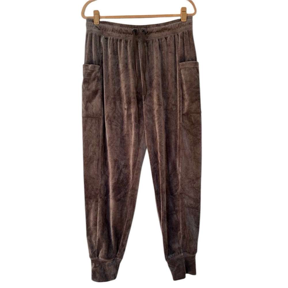 Aerie Offline Velour Utility Jigger Pants Stretch Waistband Womens Large Brown
